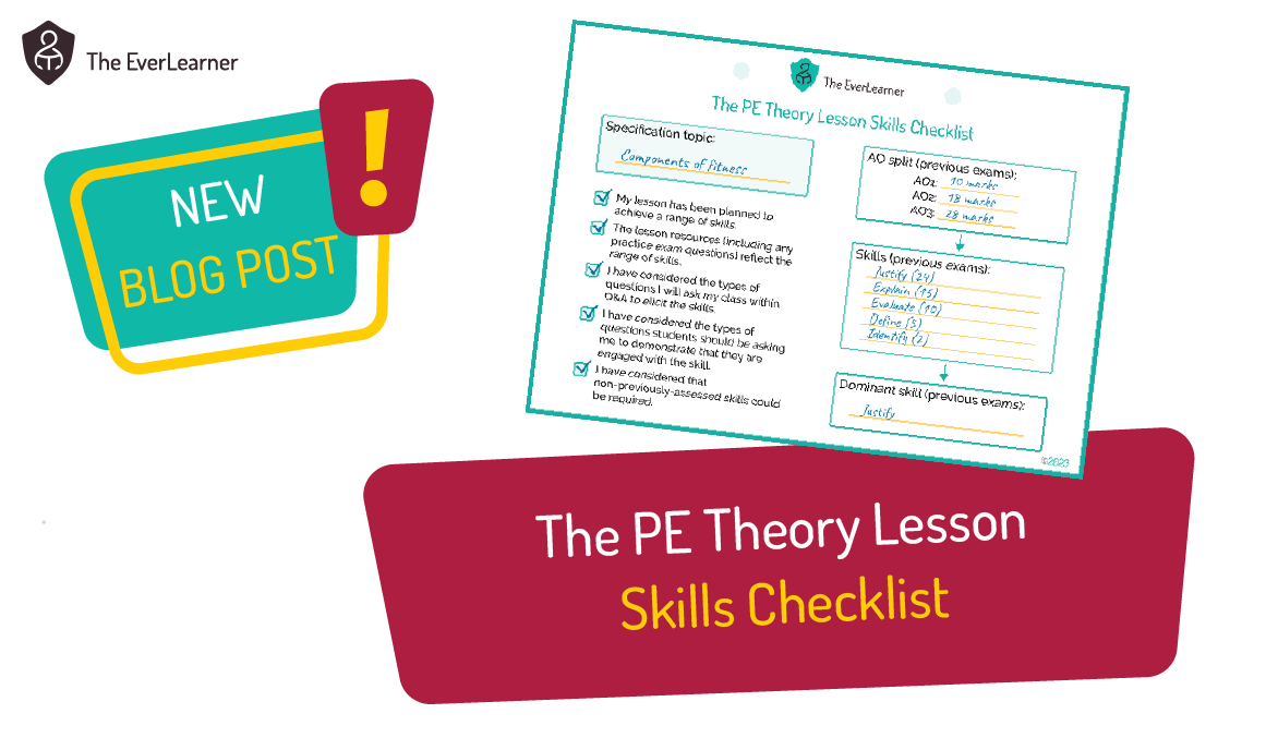 The PE Theory Lesson Skills Checklist blog feature image